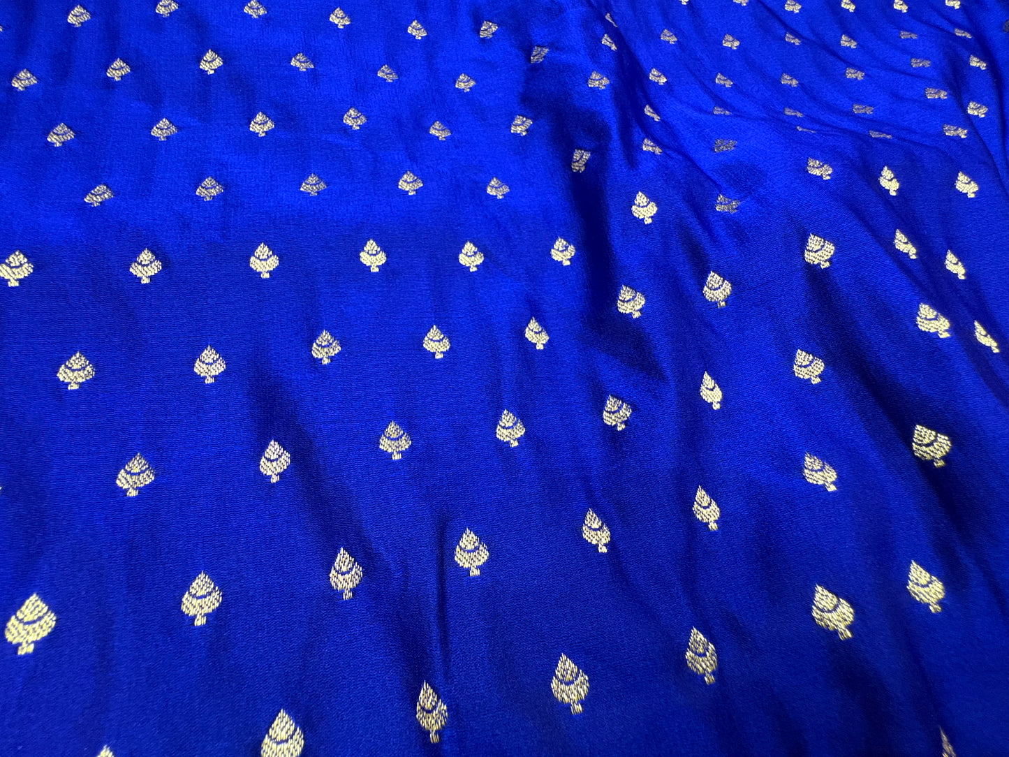 Royal Blue Katan Banarasi Saree with Buti Work and Floral Border