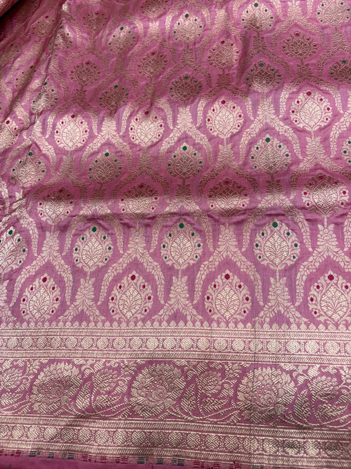 Banarasi Meenakari Woven Pure Katan Silk Saree in Blush Pink