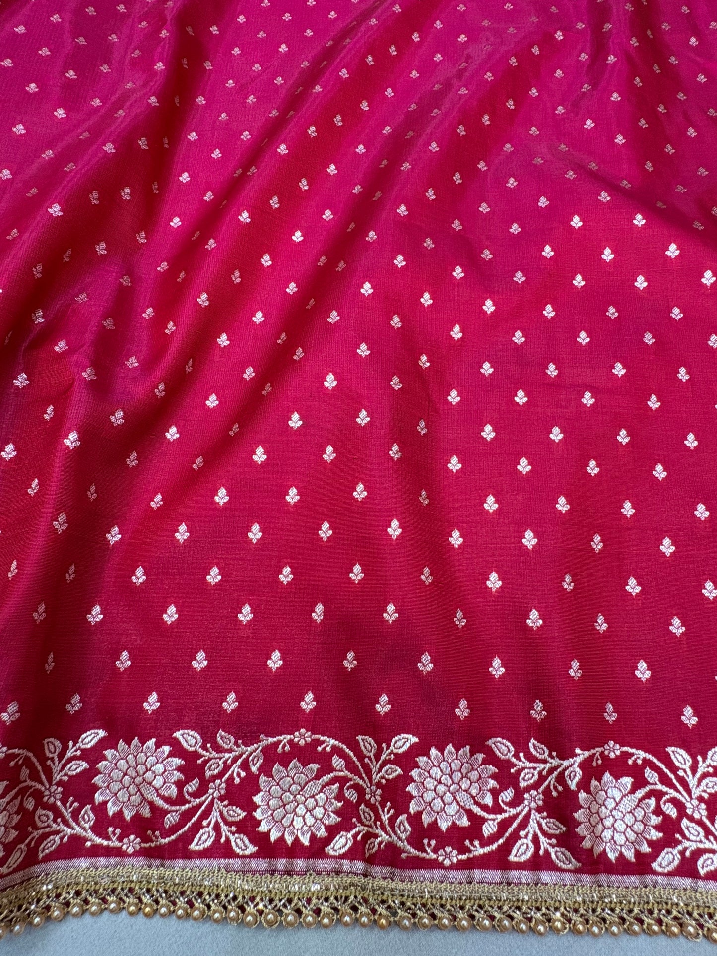 Maroon Satin Silk Saree with Banarasi Zari Weaving (S6)