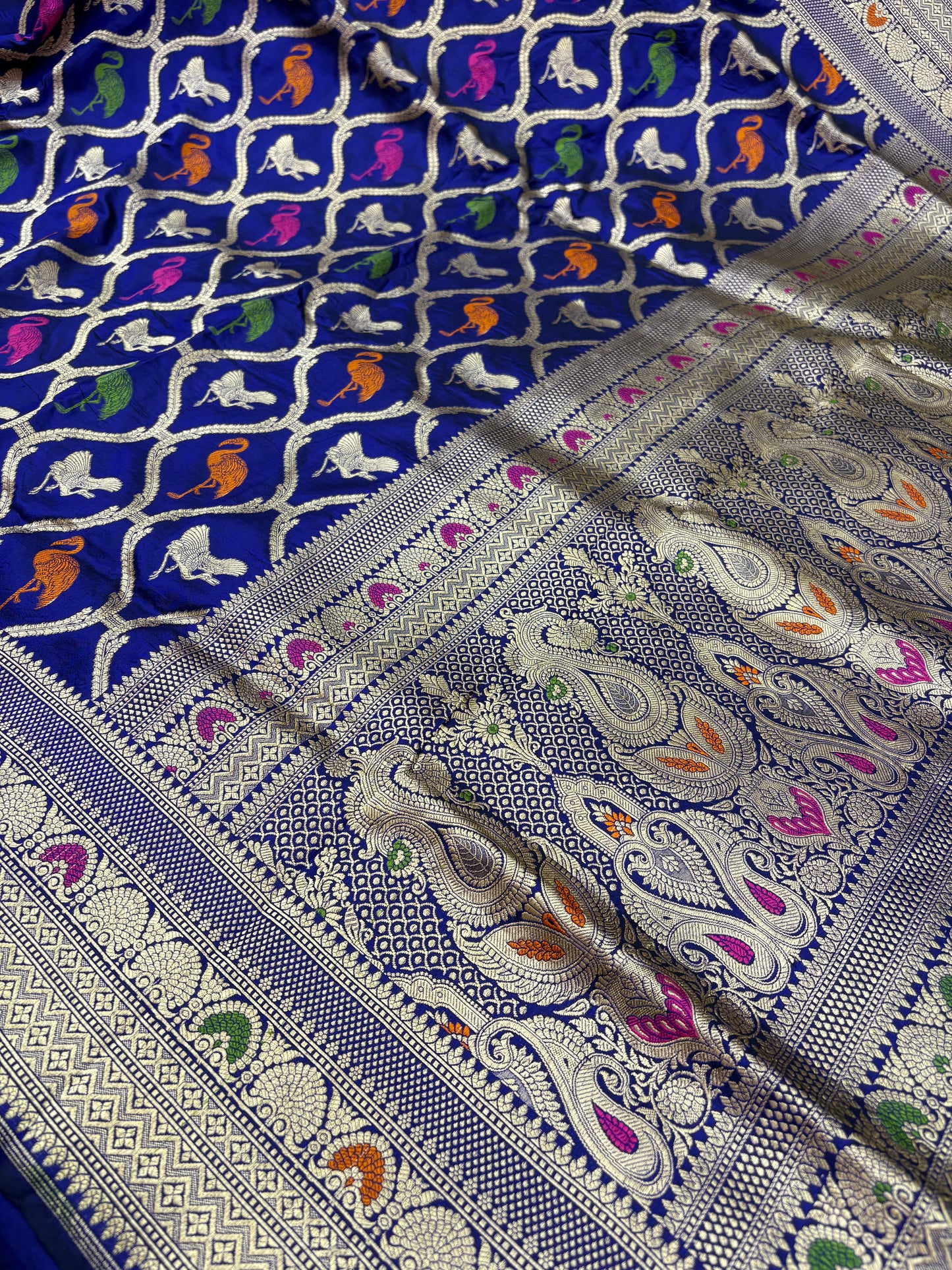 Pure Banarasi Katan Silk Saree With Multicolor Meenakari Weaving with Figure Motif (PK2)