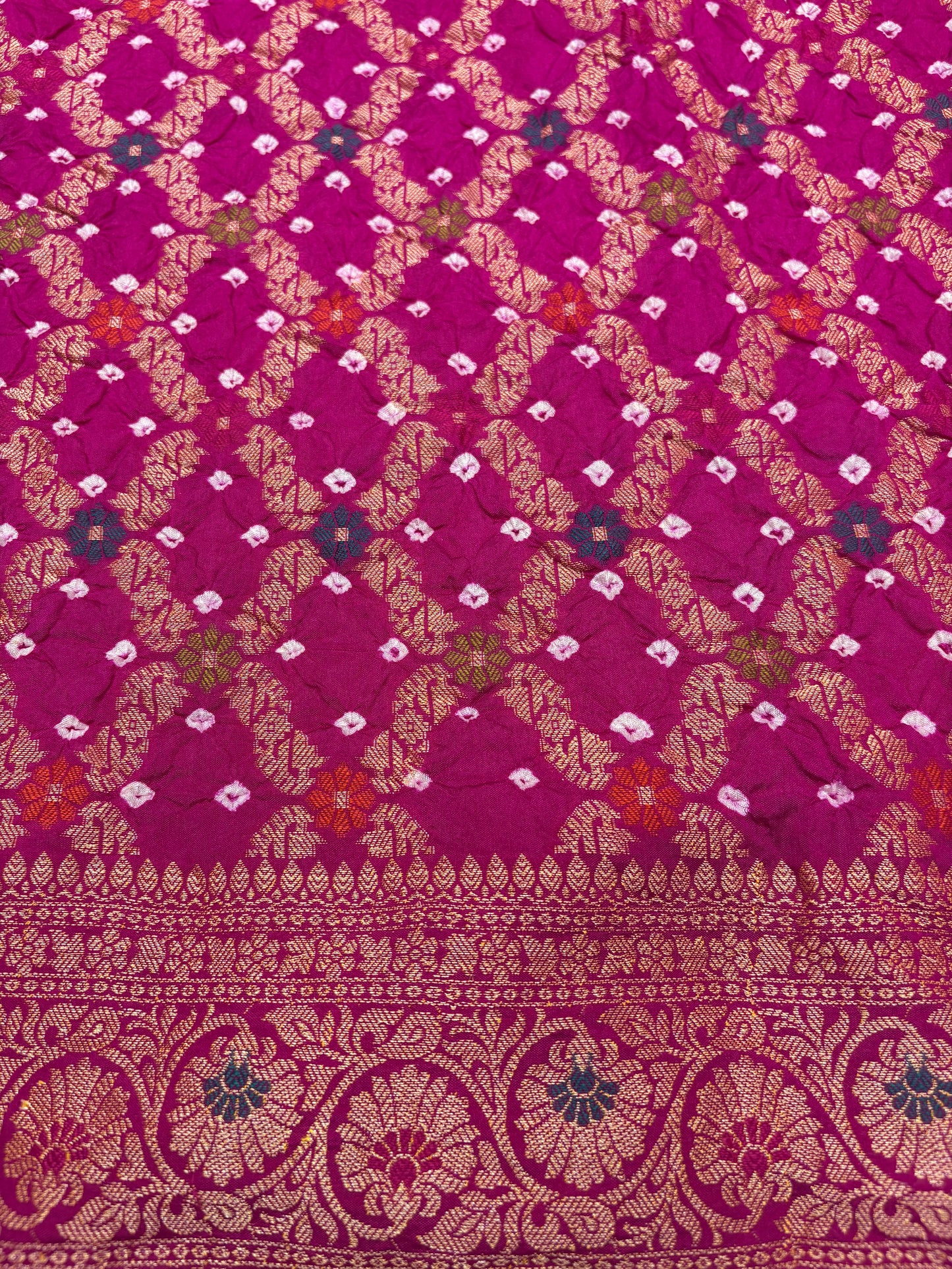 Pink Bandhej Banarasi Silk Saree | Shringar Mala
