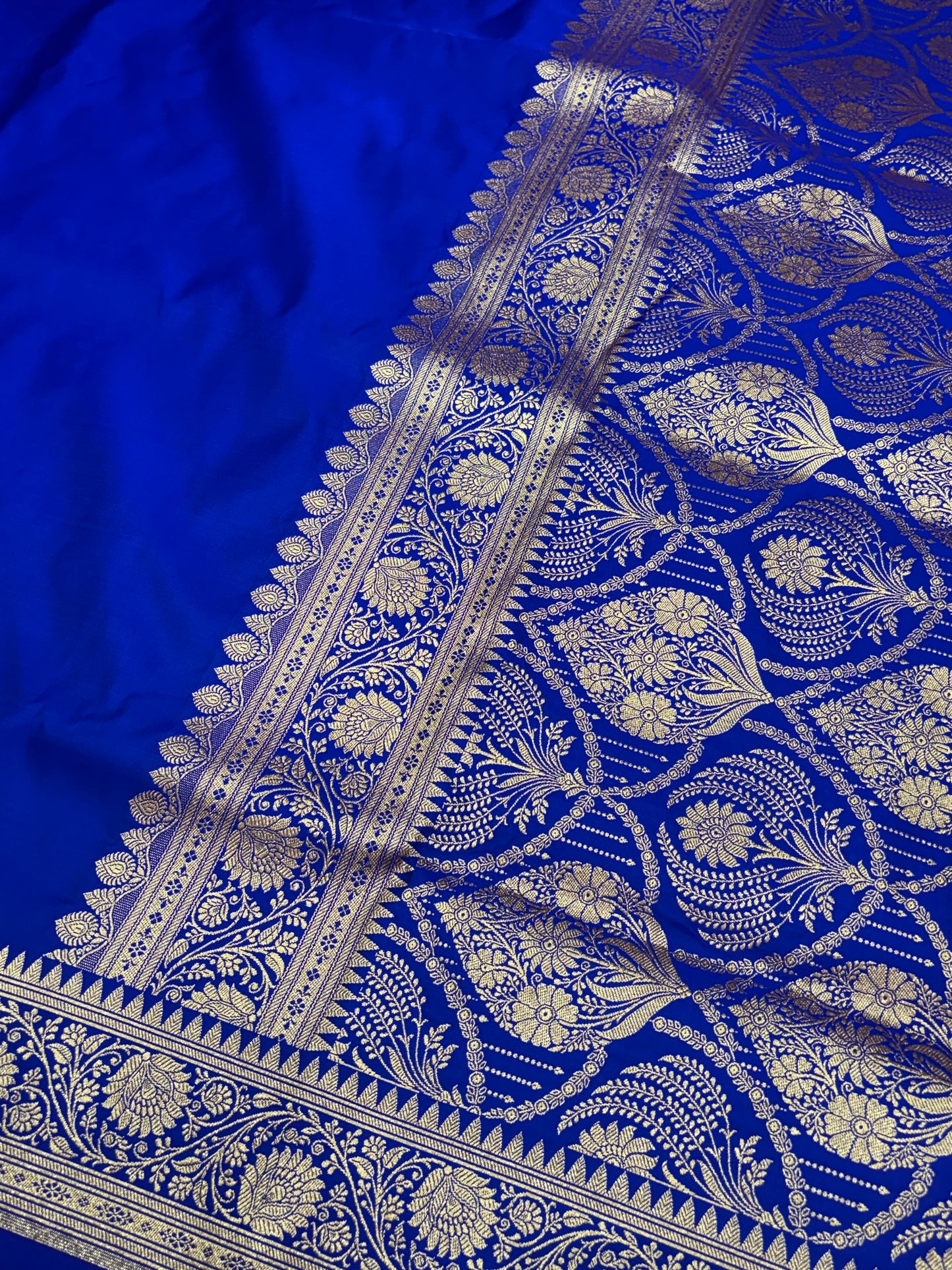 Royal Blue Katan Banarasi Silk Saree (K32)