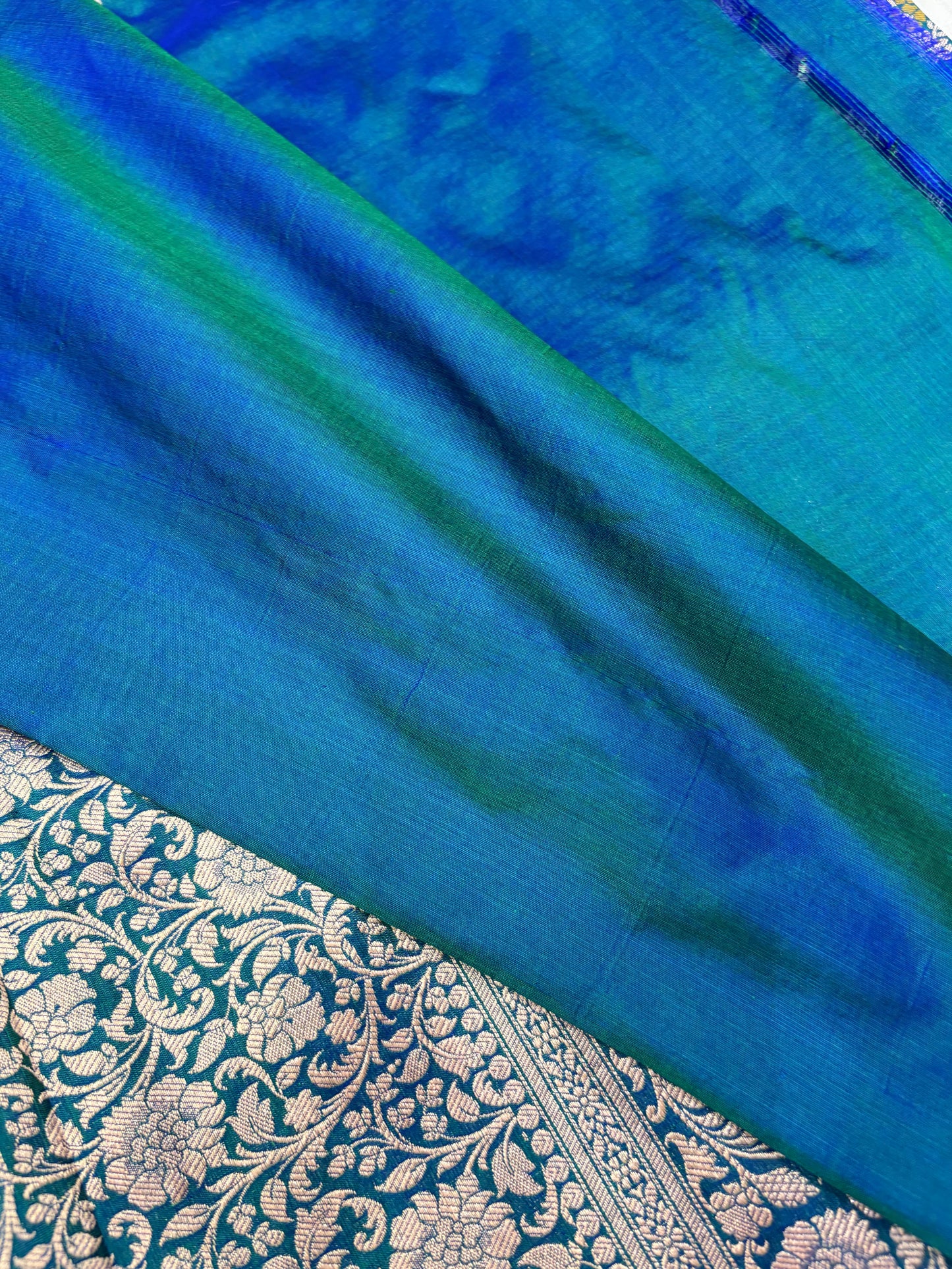 Banarasi Meenakari Woven Pure Katan Silk Saree in Rama Blue