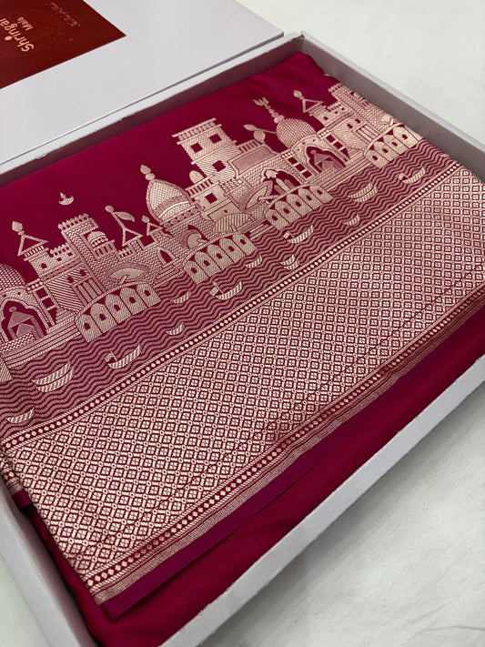 Kashi Darshan Mashru Saree – Rani