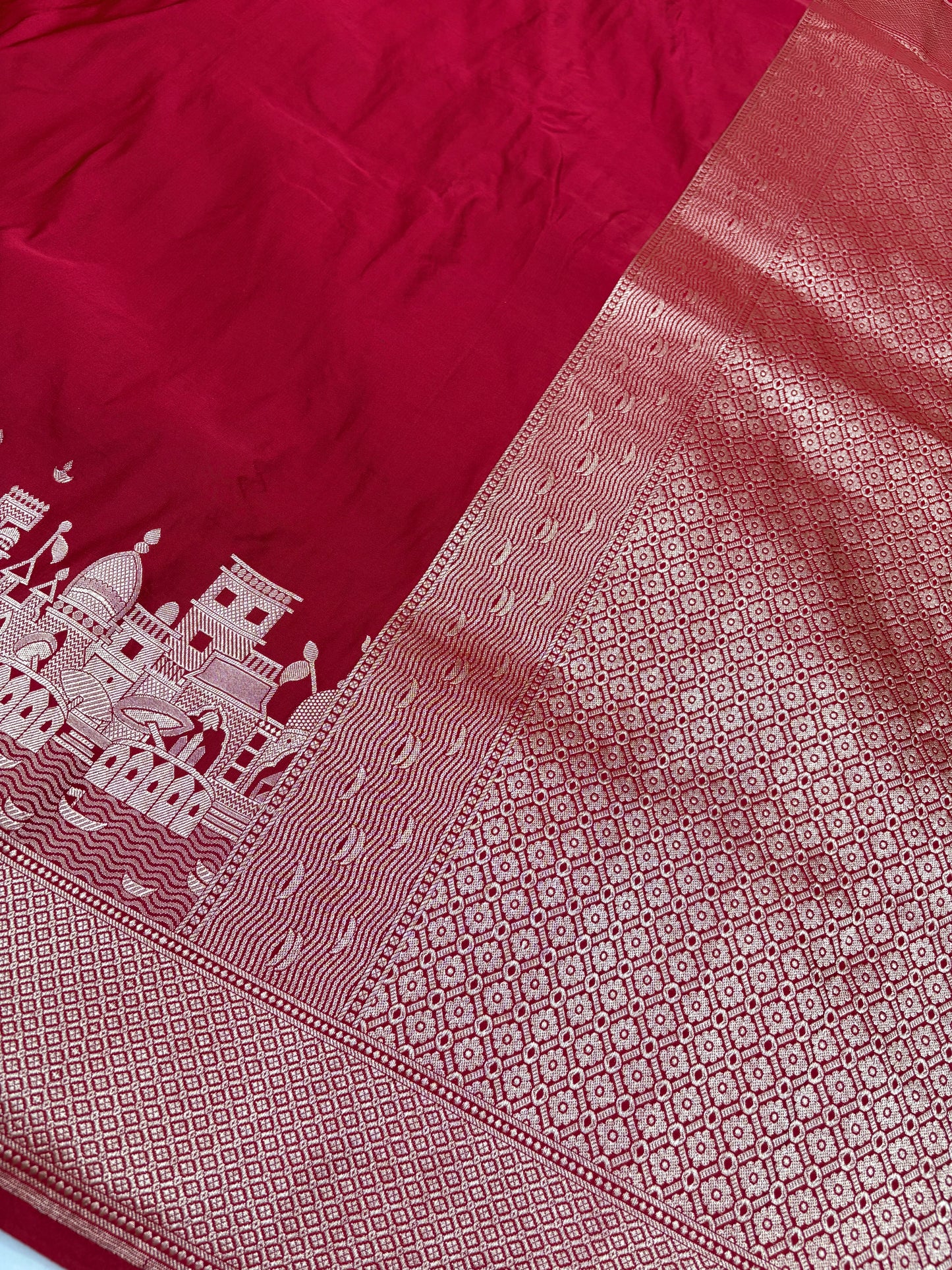 Kashi Darshan Mashru Saree – Maroon