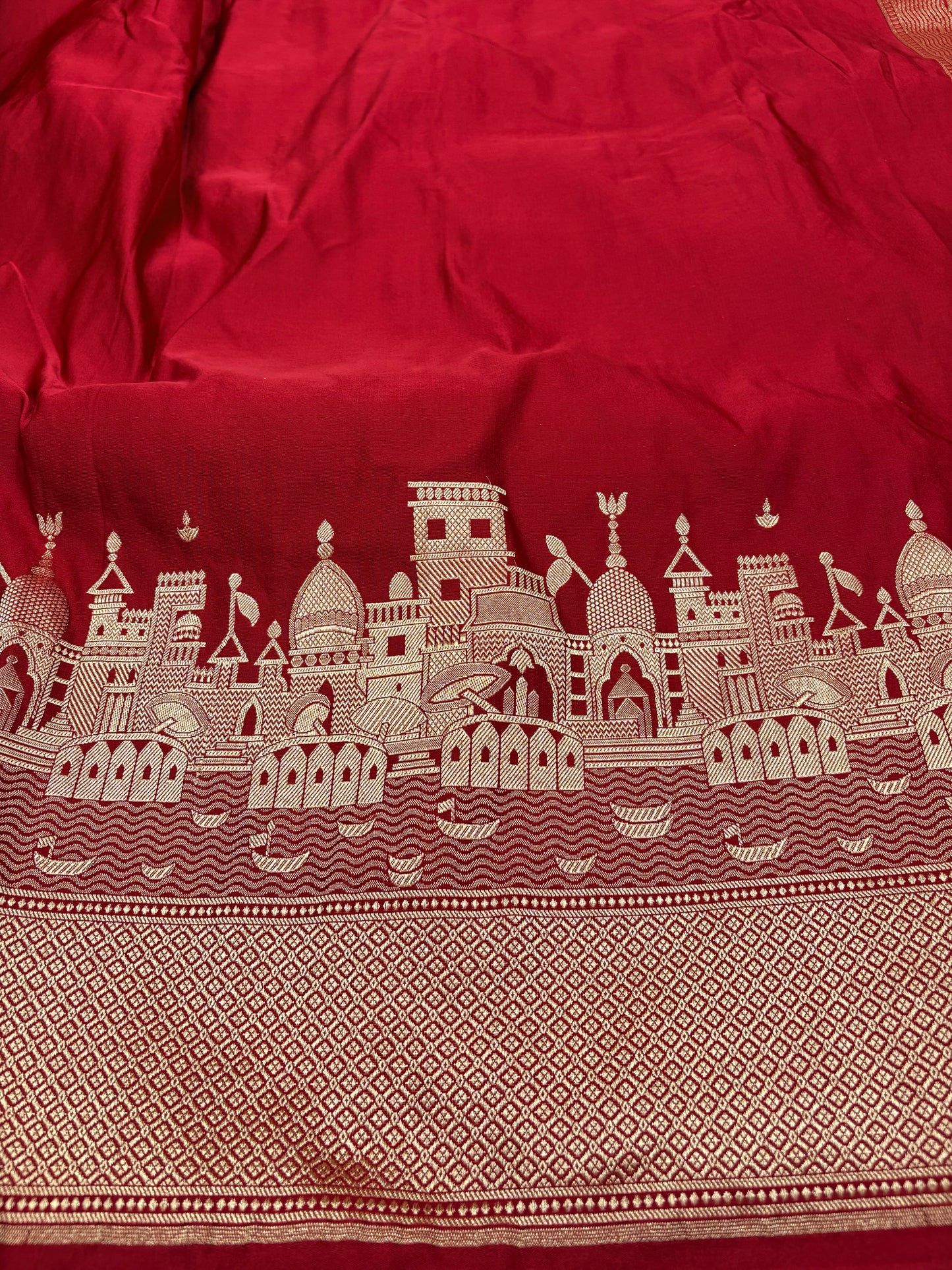 Kashi Darshan Mashru Saree – Maroon