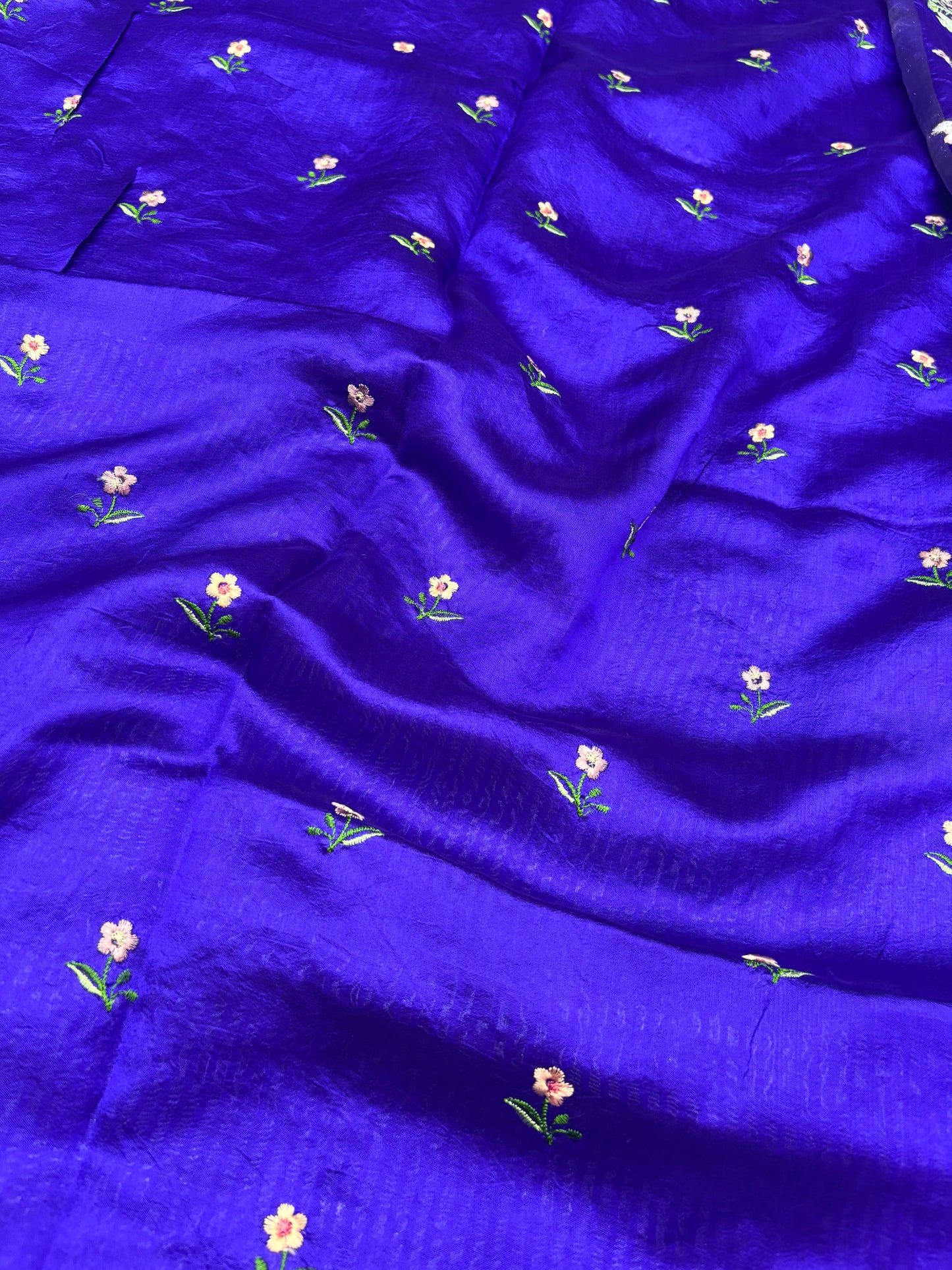 Pure Tissue Silk Saree in Royal Violet