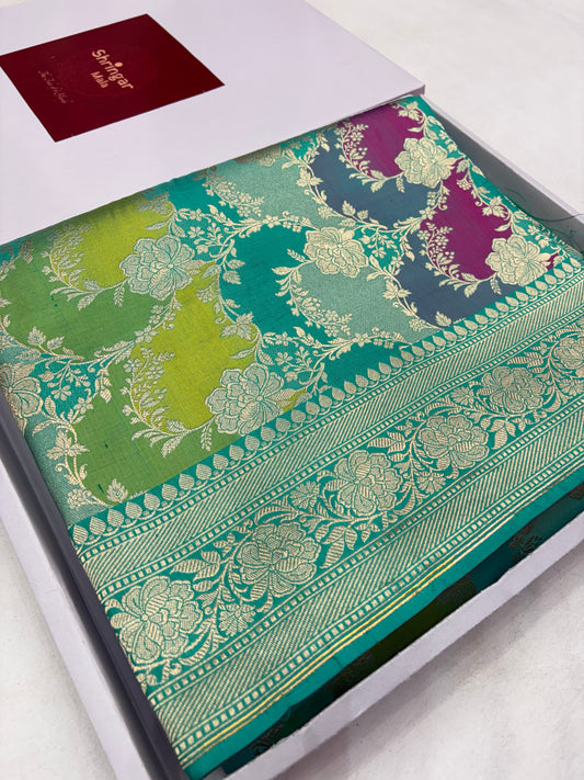 Pure Katan Silk Rangkat Banarasi Saree