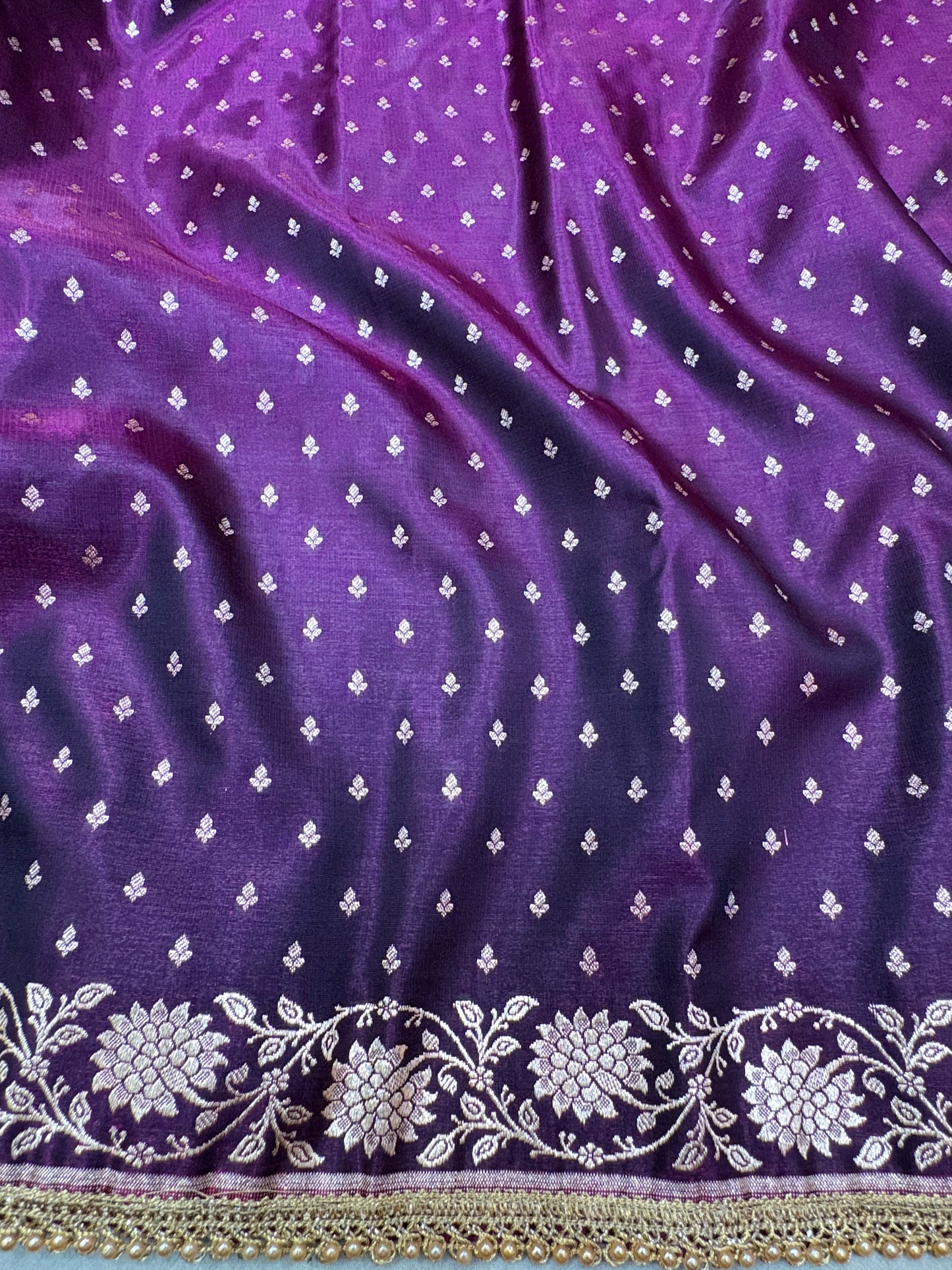 Magenta Satin Silk Saree with Banarasi Zari Weaving (S4)