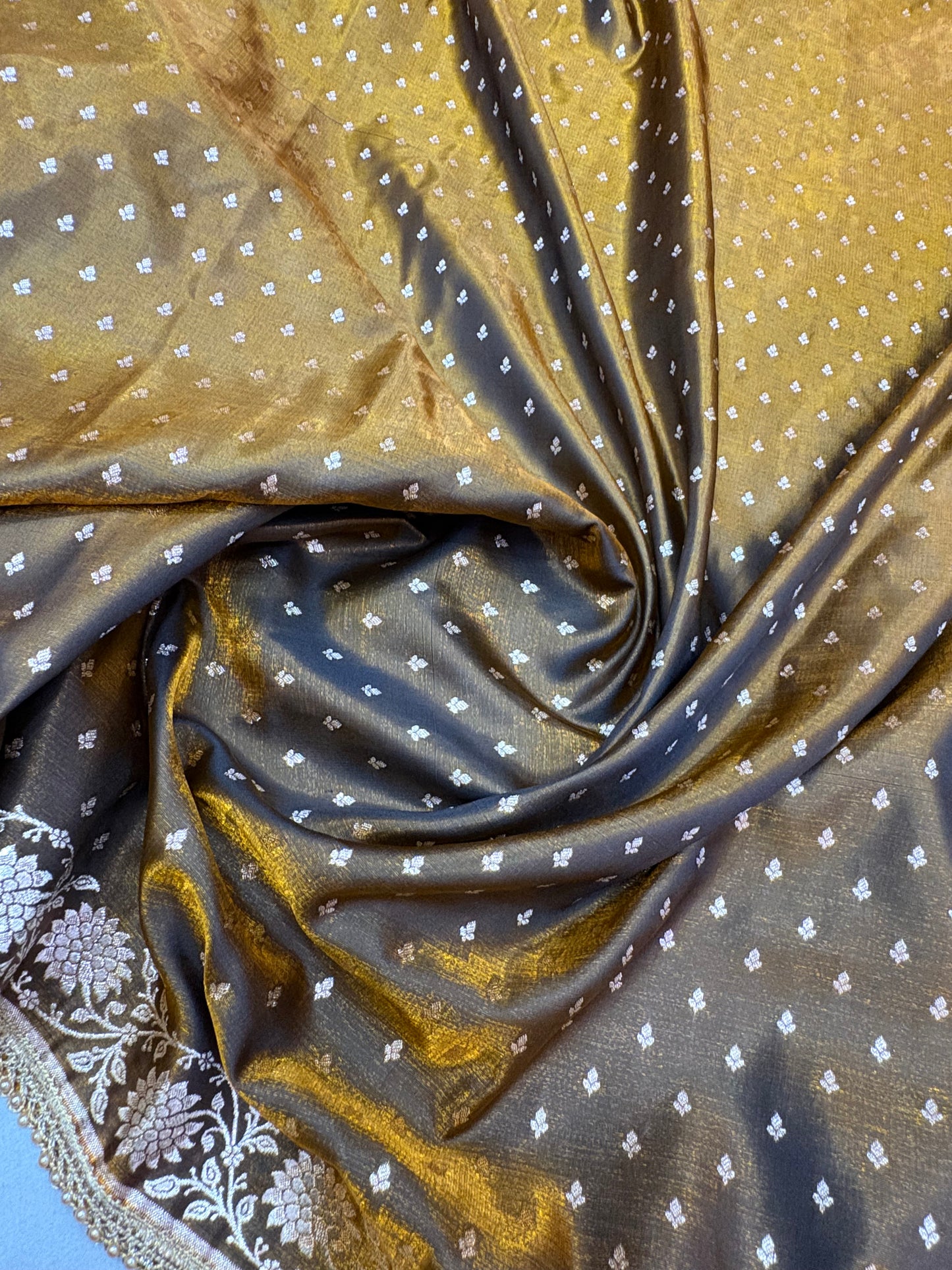 Coffee Brown Satin Silk Banarasi Saree With Zari Weaving (S7)