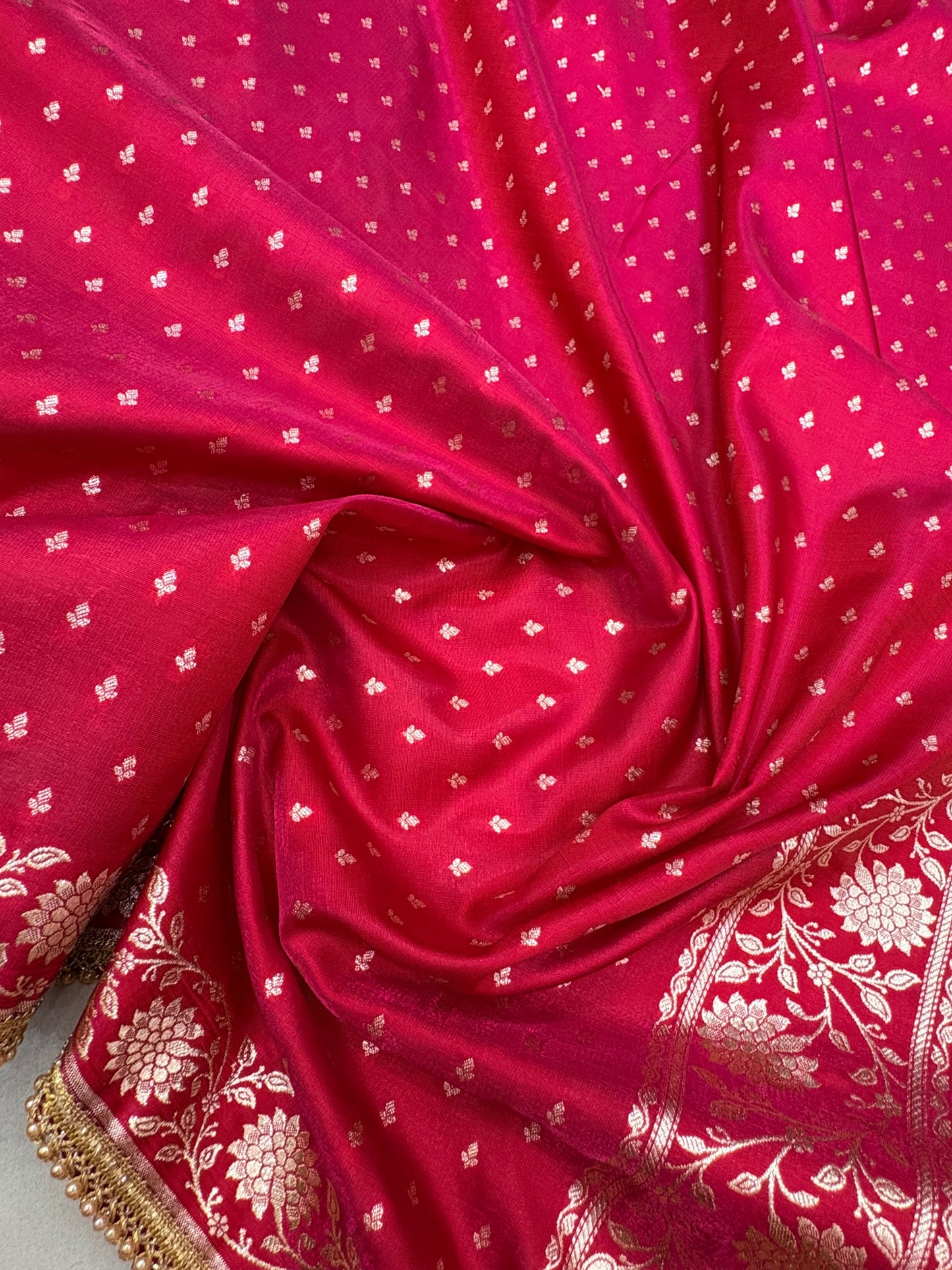 Maroon Satin Silk Saree with Banarasi Zari Weaving (S6)
