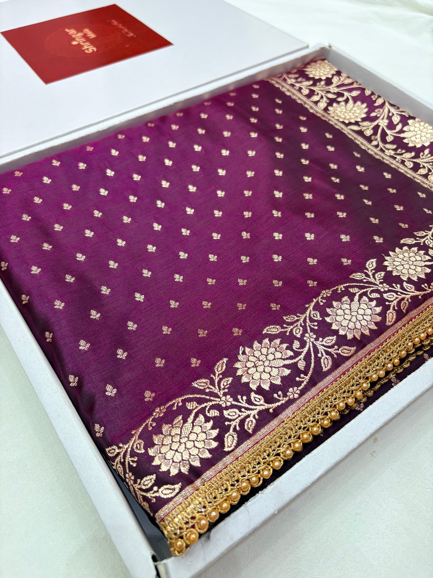 Magenta Satin Silk Saree with Banarasi Zari Weaving (S4)