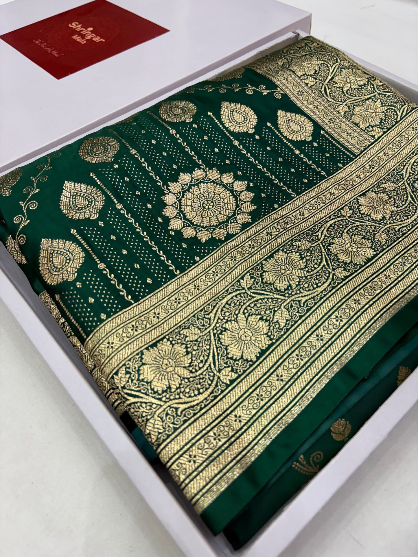 Green Katan Banarasi Saree (K62)