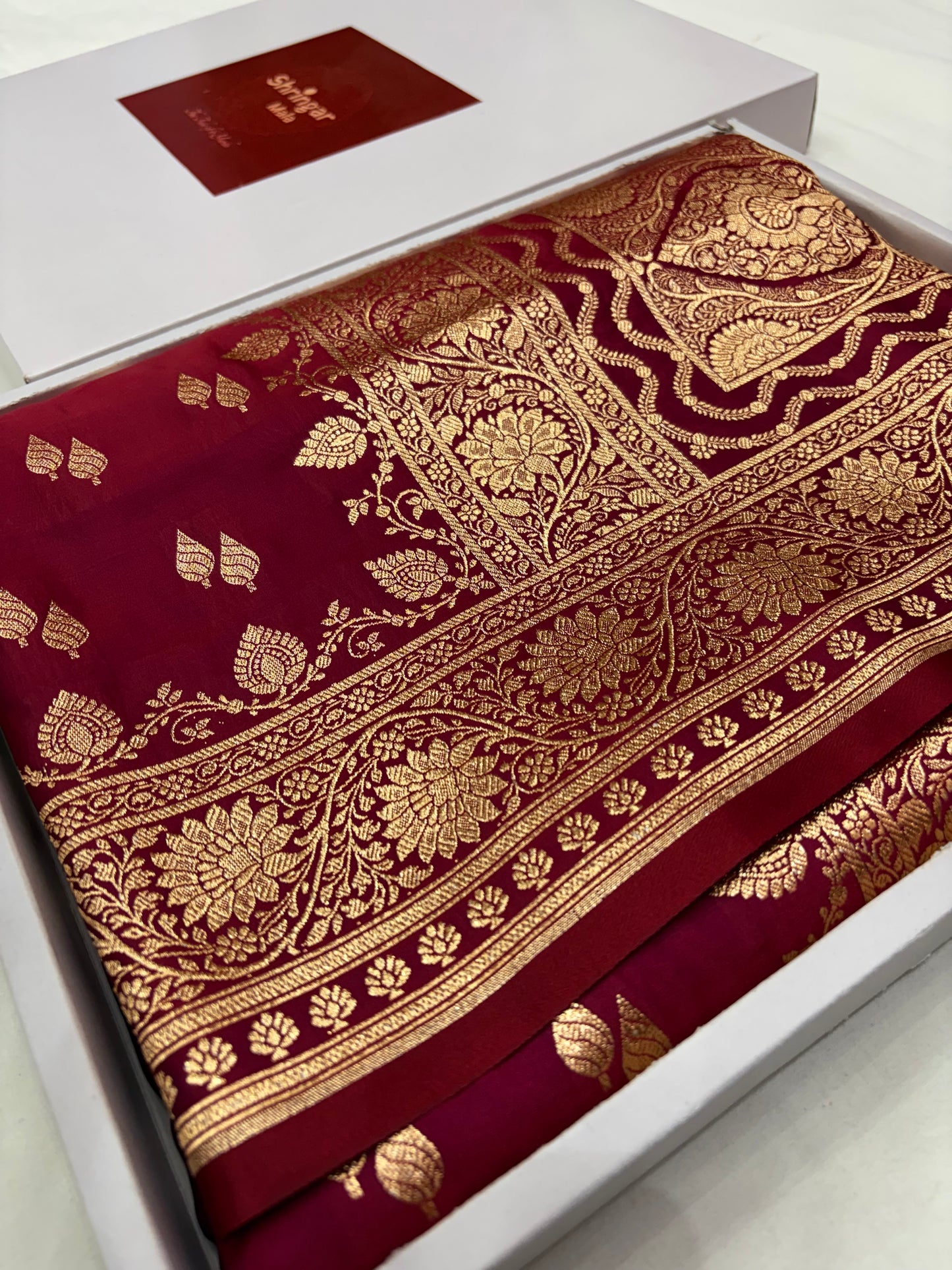 Banarasi Katan Silk Saree in Rani Pink with Zari Butis Grand Floral Pallu (K66)
