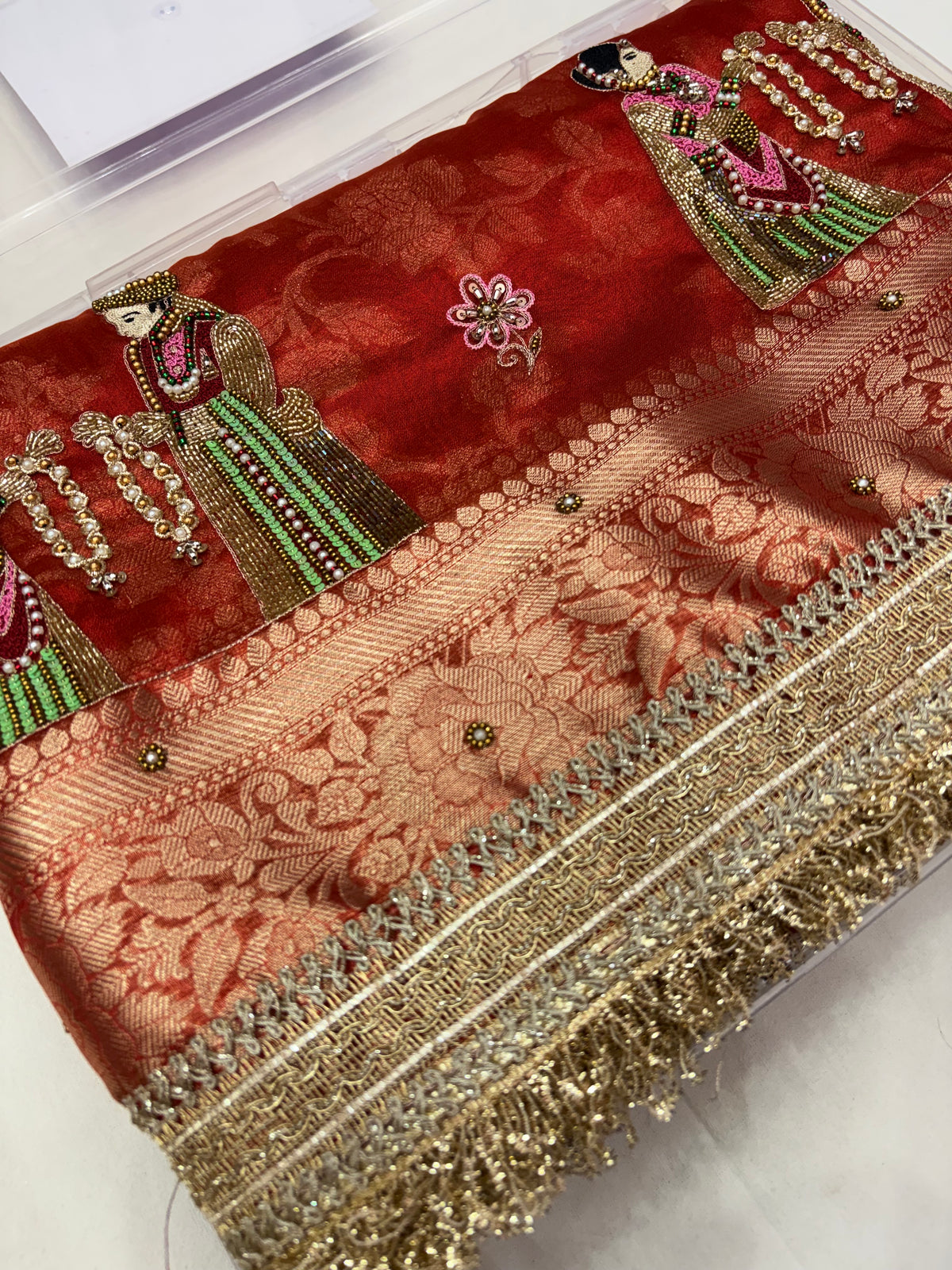 Banarasi Tissue Saree with Varmala Zardozi Handwork (T9)