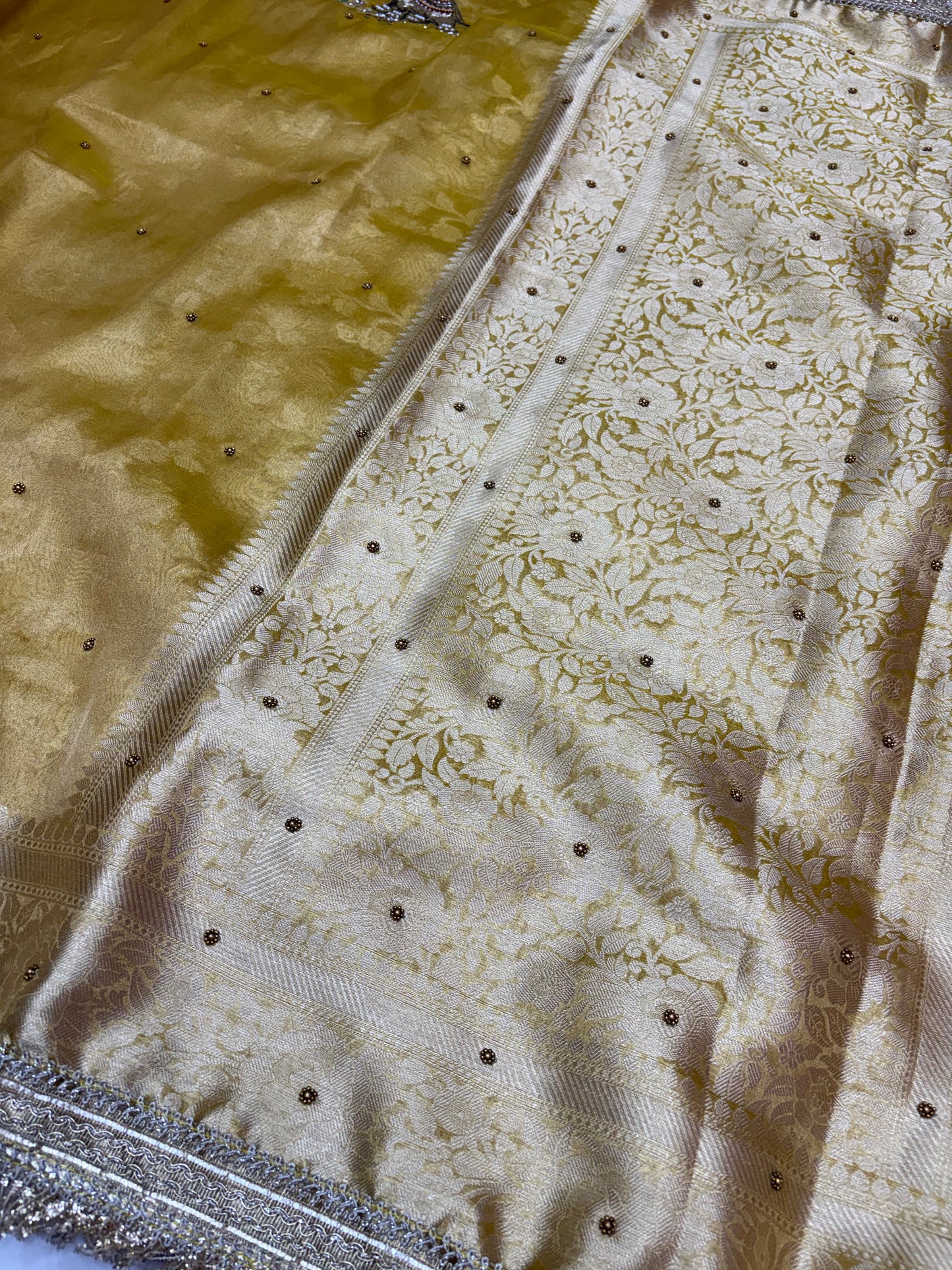 Yellow Gajraj Maharani Banarasi Tissue Saree